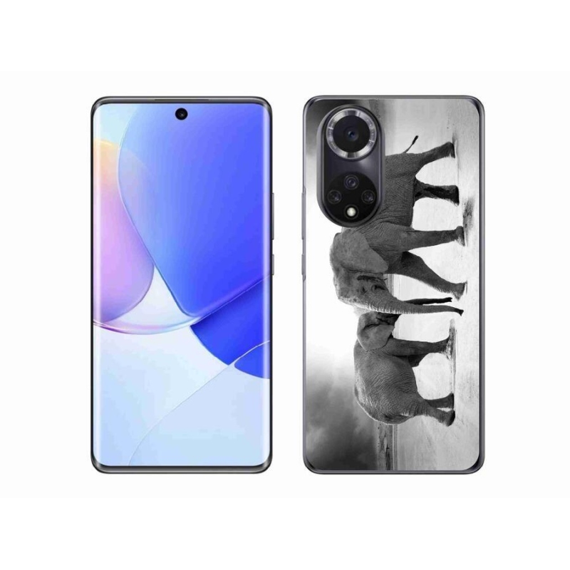 Gélový kryt mmCase na mobil Huawei Nova 9 - čiernobieli slony