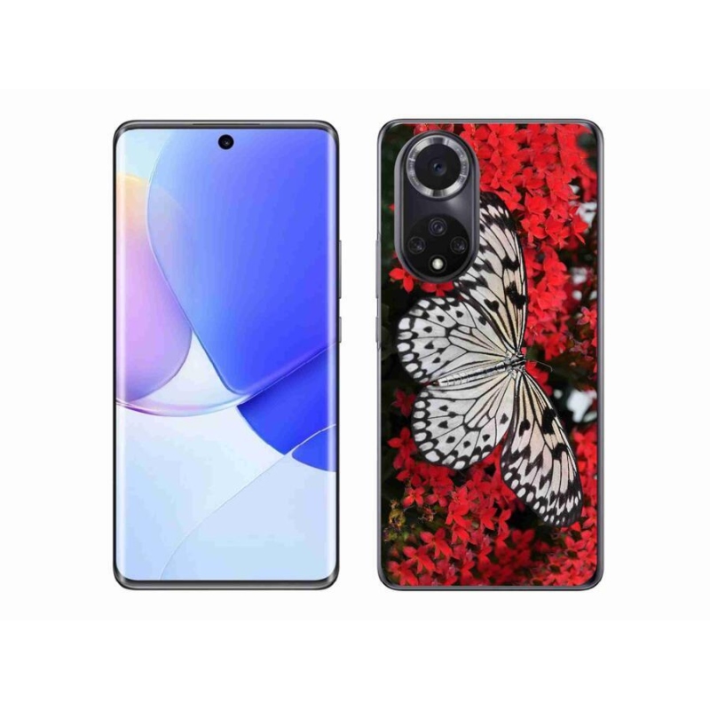 Gélový kryt mmCase na mobil Huawei Nova 9 - čiernobiely motýľ 1