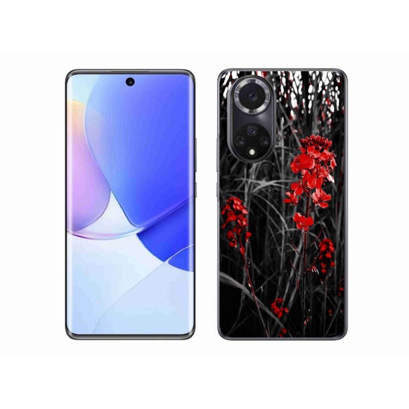 Gélový kryt mmCase na mobil Huawei Nova 9 - červená rastlina