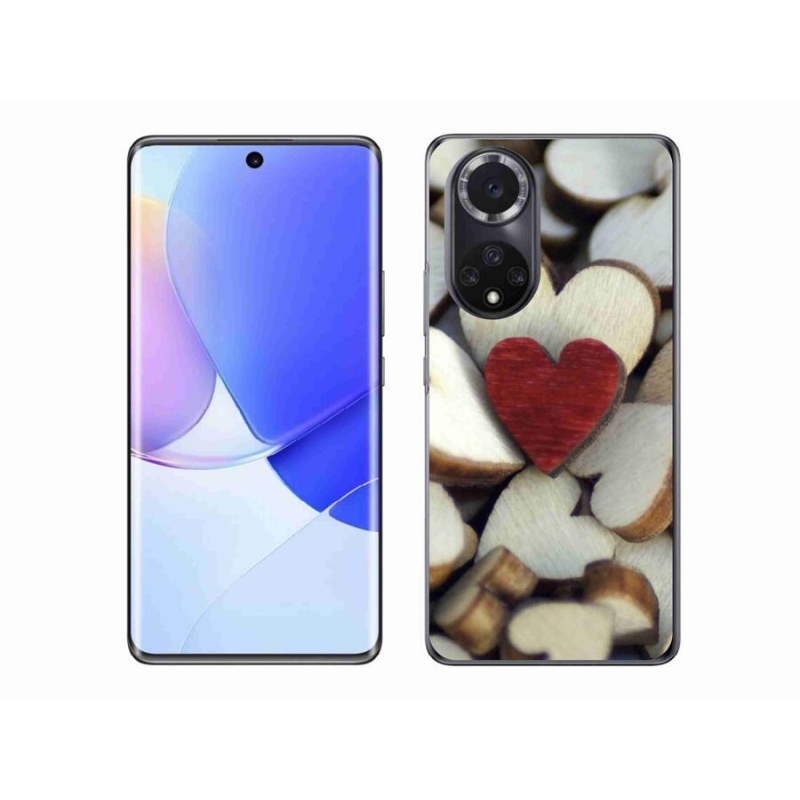 Gélový kryt mmCase na mobil Huawei Nova 9 - gravírované červené srdce