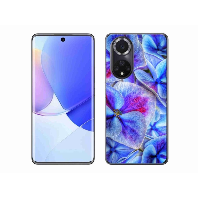 Gélový kryt mmCase na mobil Huawei Nova 9 - modré kvety 1