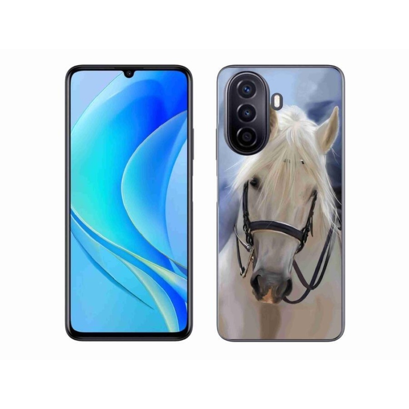 Gélový kryt mmCase na mobil Huawei Nova Y70 - biely kôň