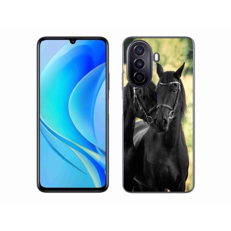 Gélový kryt mmCase na mobil Huawei Nova Y70 - dva čierne kone