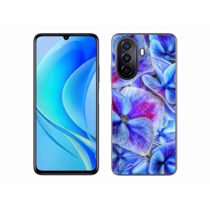 Gélový kryt mmCase na mobil Huawei Nova Y70 - modré kvety 1