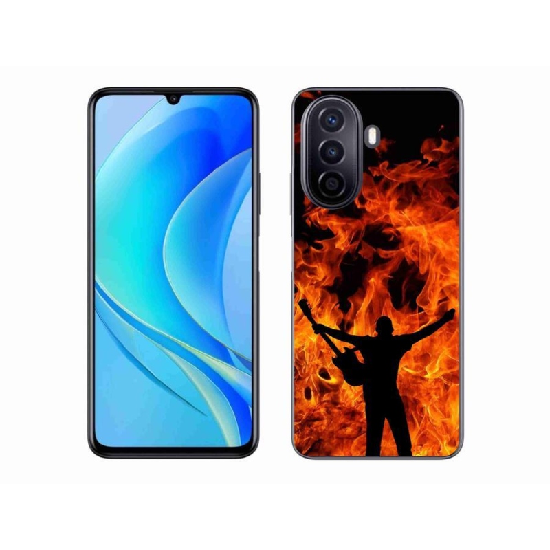 Gélový kryt mmCase na mobil Huawei Nova Y70 - muzikant a oheň