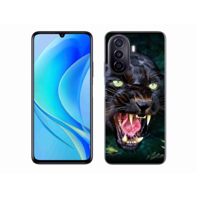 Gélový kryt mmCase na mobil Huawei Nova Y70 - rozzúrený čierny panter