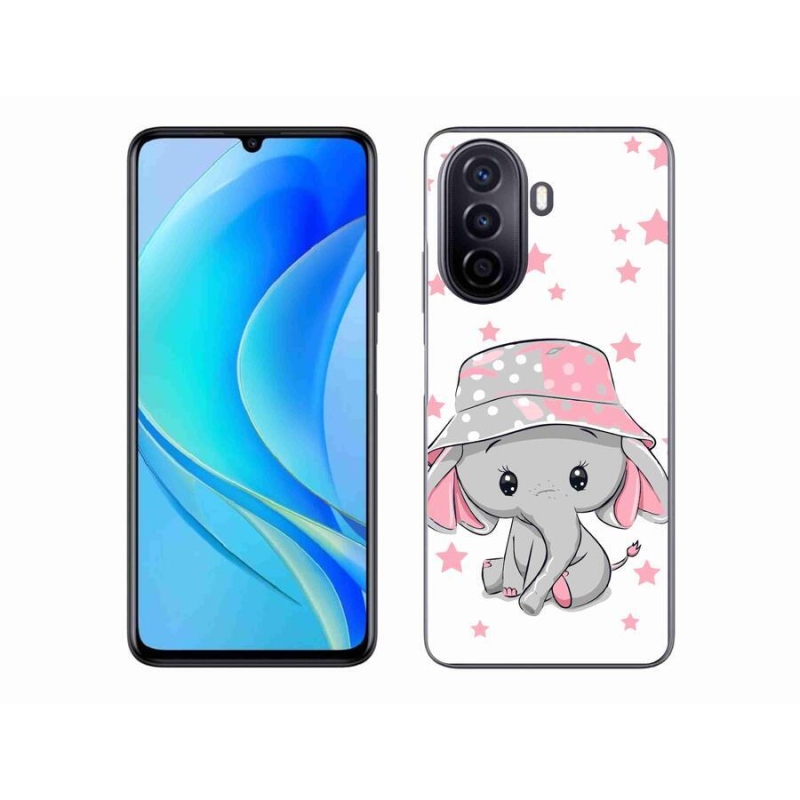 Gélový kryt mmCase na mobil Huawei Nova Y70 - ružový slon