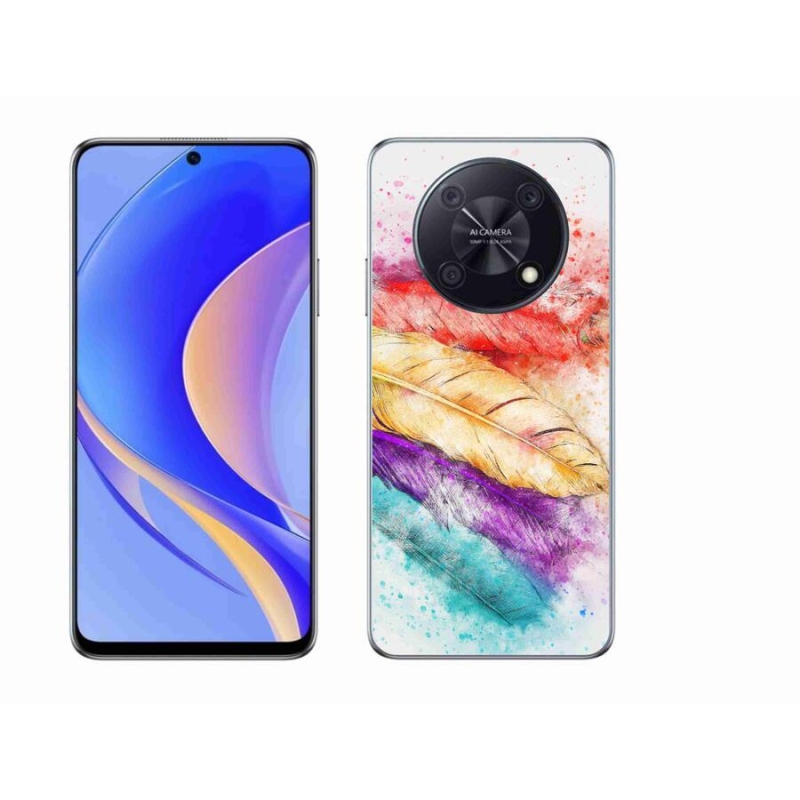 Gélový kryt mmCase na mobil Huawei Nova Y90 - farebné perie