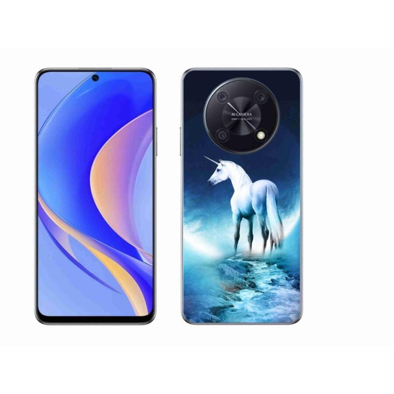 Gélový kryt mmCase na mobil Huawei Nova Y90 - biely jednorožec