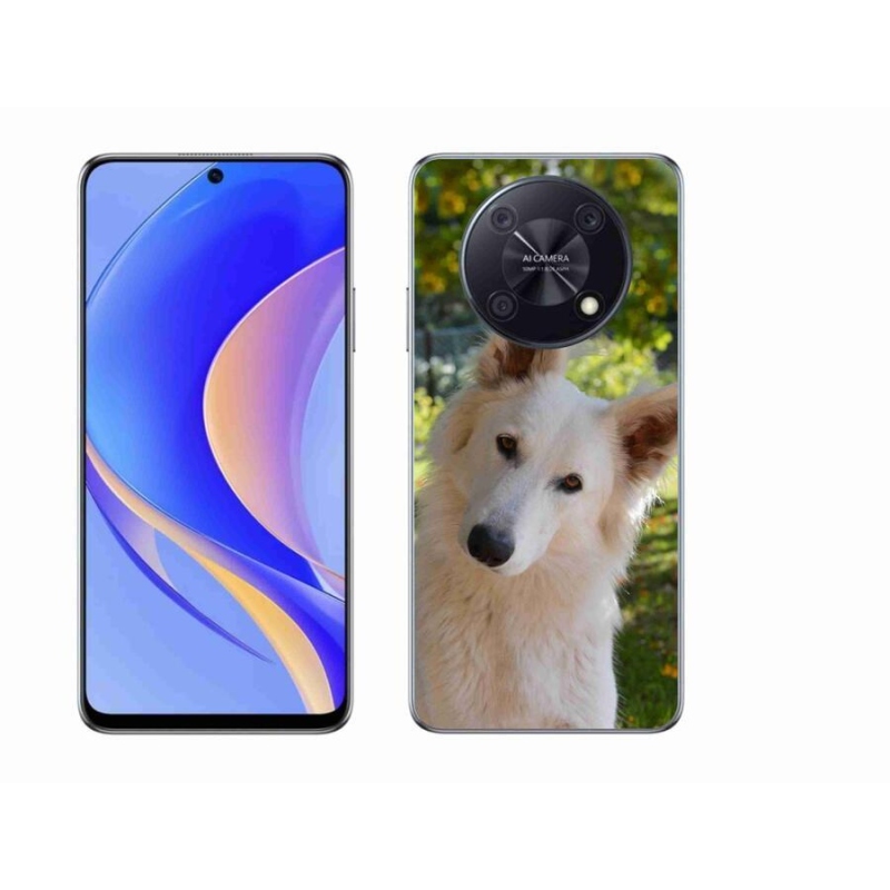 Gélový kryt mmCase na mobil Huawei Nova Y90 - biely švajčiarsky ovčiak 1