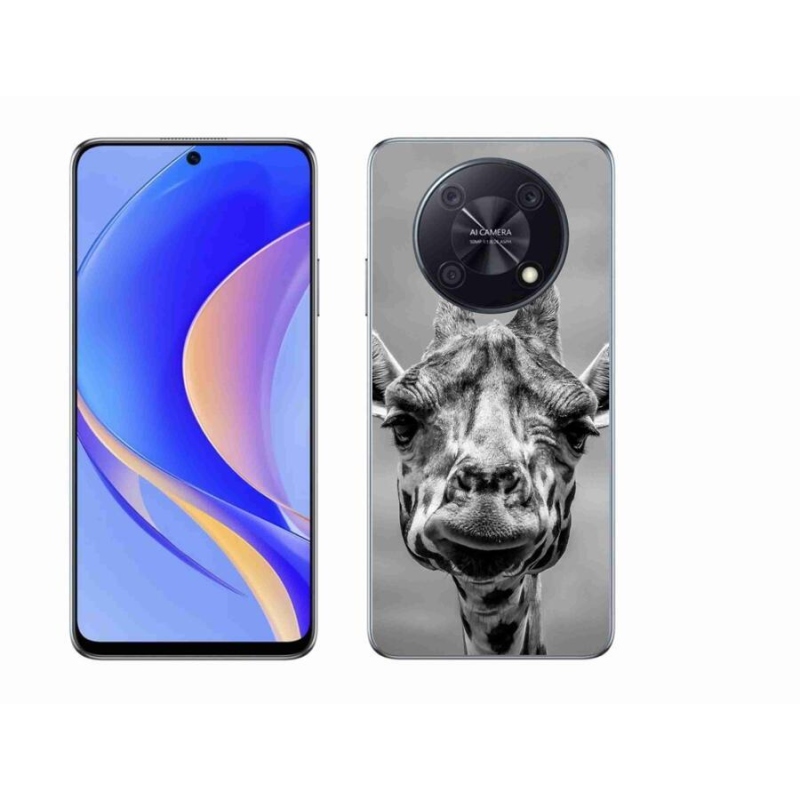 Gélový kryt mmCase na mobil Huawei Nova Y90 - čiernobiela žirafa