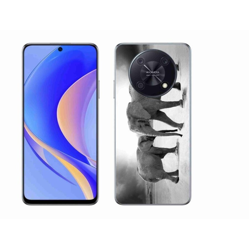 Gélový kryt mmCase na mobil Huawei Nova Y90 - čiernobieli slony