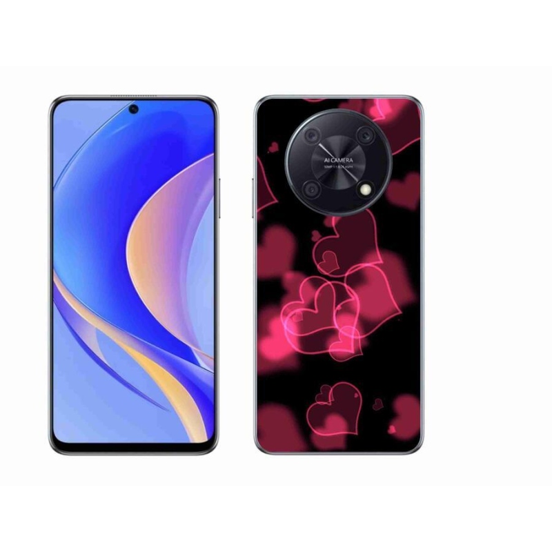 Gélový kryt mmCase na mobil Huawei Nova Y90 - červená srdiečka