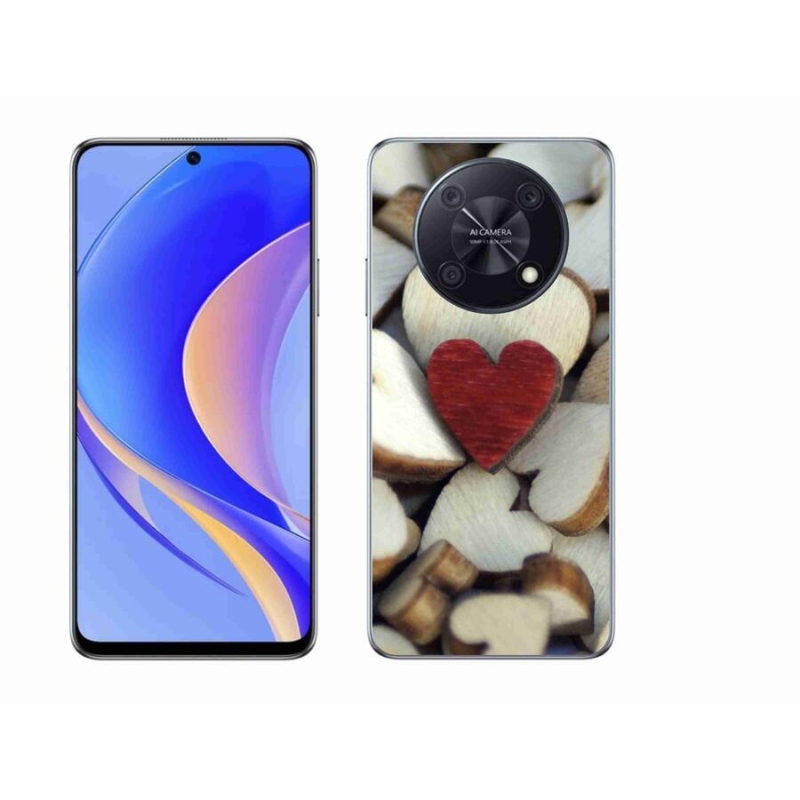 Gélový kryt mmCase na mobil Huawei Nova Y90 - gravírované červené srdce