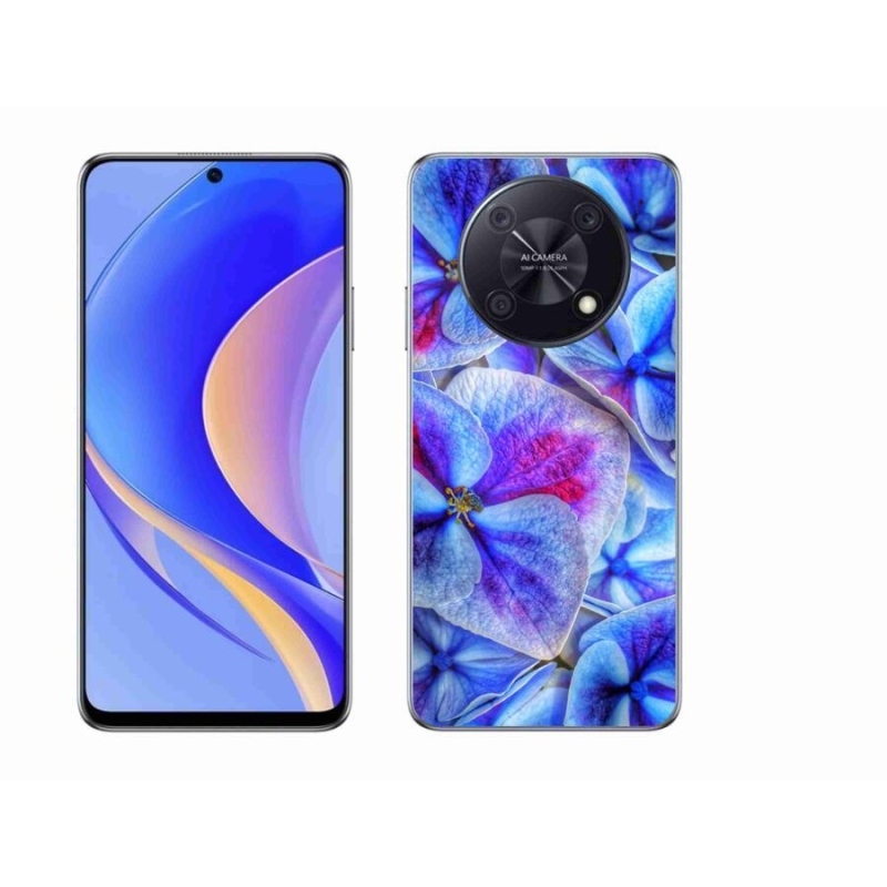 Gélový kryt mmCase na mobil Huawei Nova Y90 - modré kvety 1