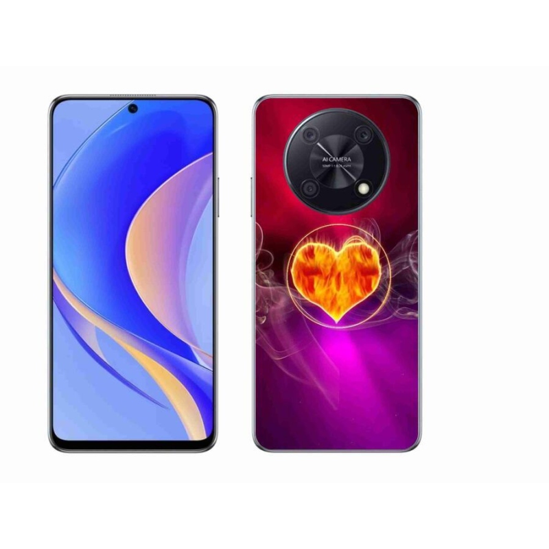 Gélový kryt mmCase na mobil Huawei Nova Y90 - ohnivé srdce