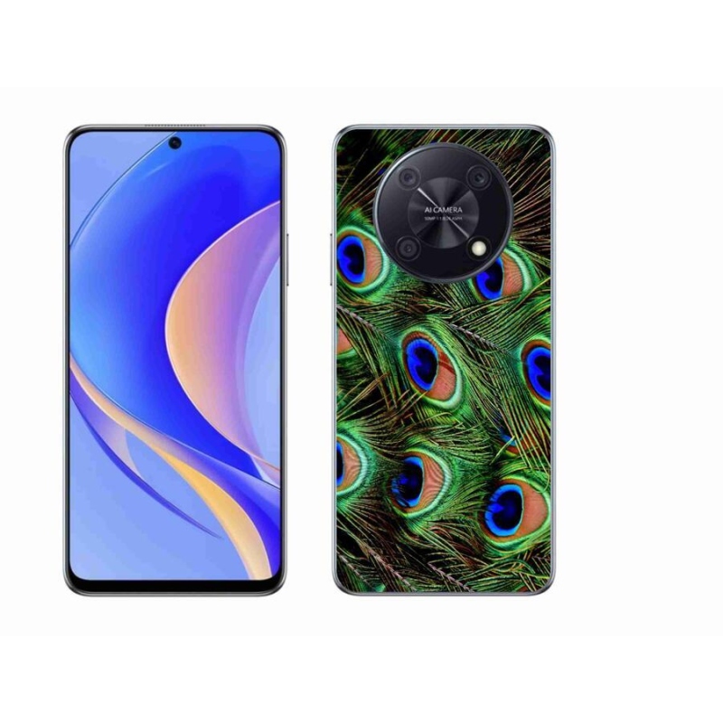 Gélový kryt mmCase na mobil Huawei Nova Y90 - pávie perie