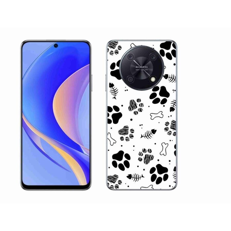 Gélový kryt mmCase na mobil Huawei Nova Y90 - psie labky 1