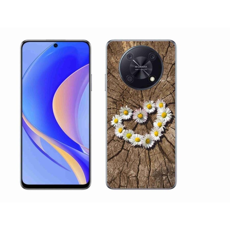 Gélový kryt mmCase na mobil Huawei Nova Y90 - srdce z margarét