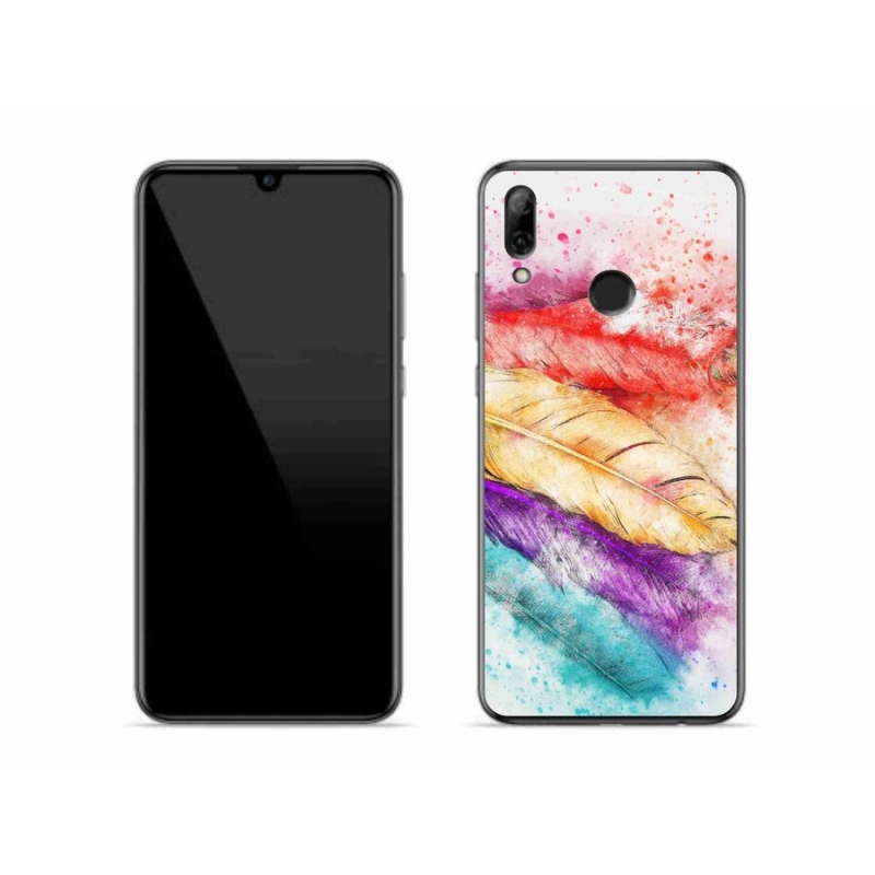 Gélový kryt mmCase na mobil Huawei P Smart (2019) - farebné perie