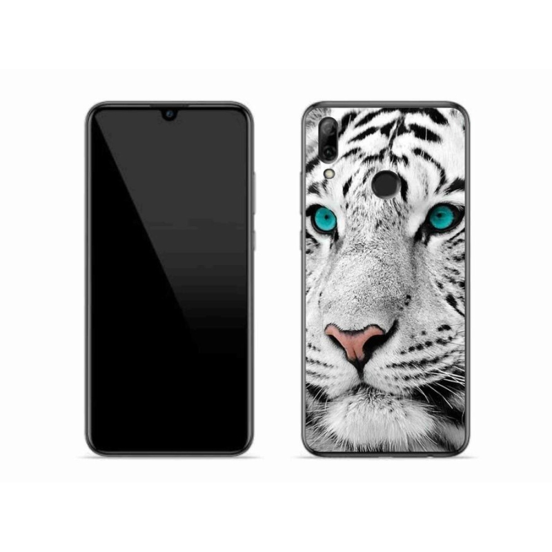 Gélový kryt mmCase na mobil Huawei P Smart (2019) - biely tiger