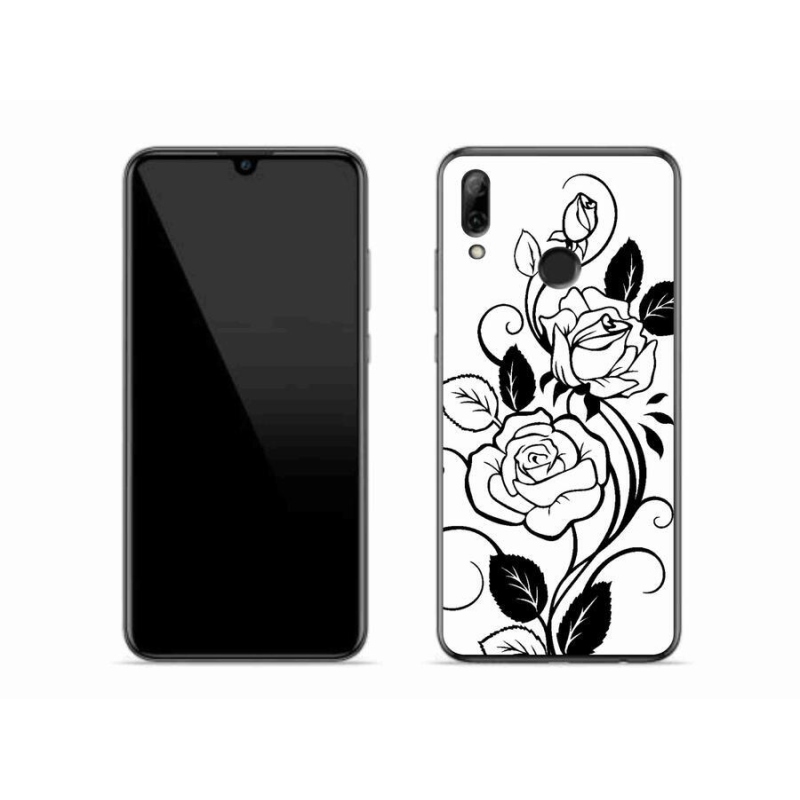 Gélový kryt mmCase na mobil Huawei P Smart (2019) - čiernobiela ruža