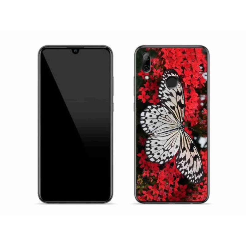 Gélový kryt mmCase na mobil Huawei P Smart (2019) - čiernobiely motýľ 1