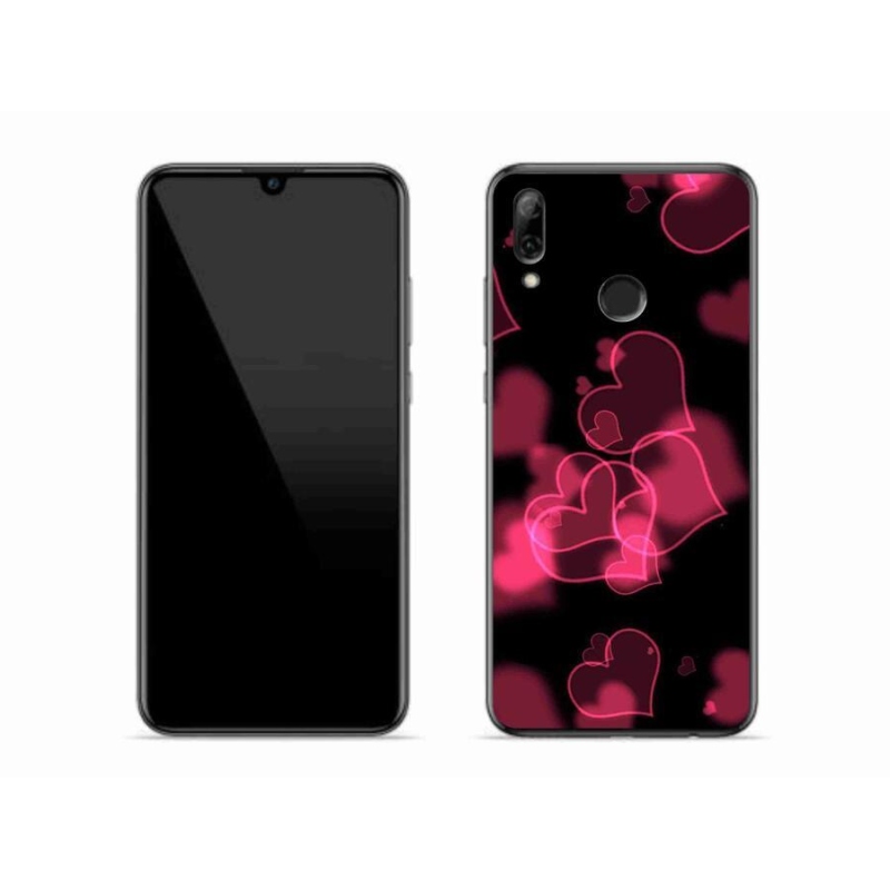 Gélový kryt mmCase na mobil Huawei P Smart (2019) - červené srdiečka