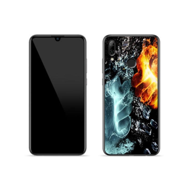 Gélový kryt mmCase na mobil Huawei P Smart (2019) - voda a oheň