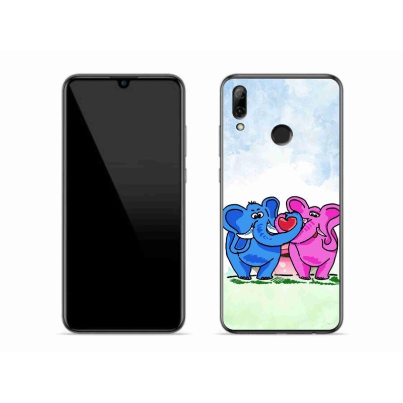 Gélový kryt mmCase na mobil Huawei P Smart (2019) - zamilovaní slony