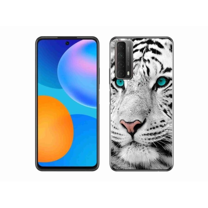 Gélový kryt mmCase na mobil Huawei P Smart (2021) - biely tiger