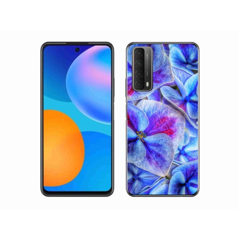 Gélový kryt mmCase na mobil Huawei P Smart (2021) - modré kvety 1