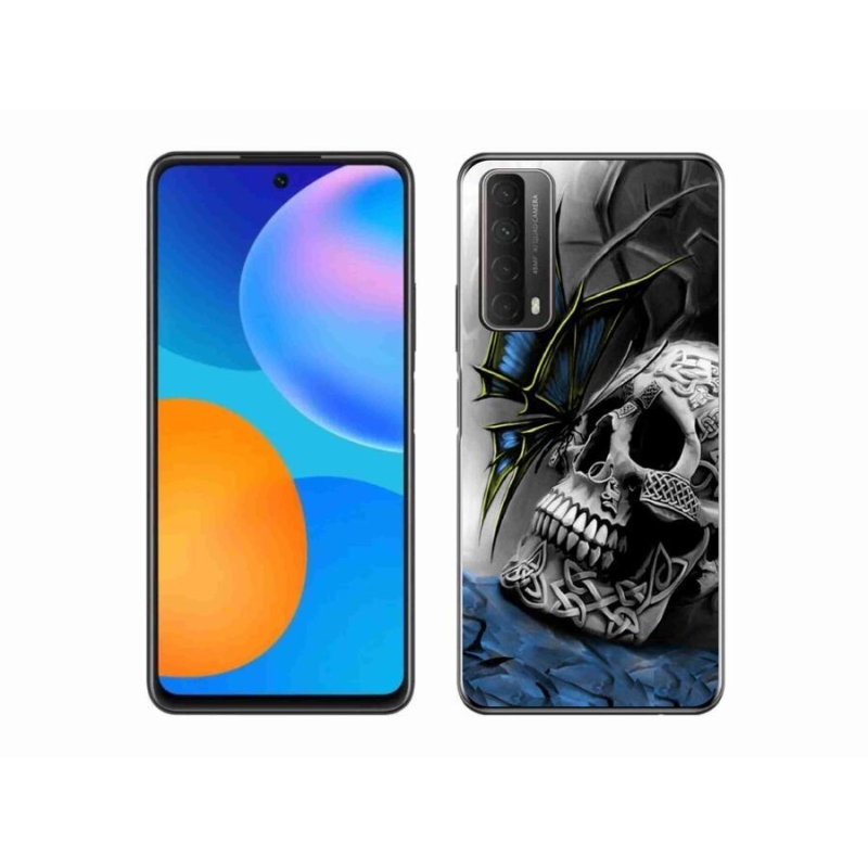 Gélový kryt mmCase na mobil Huawei P Smart (2021) - motýľ a lebka