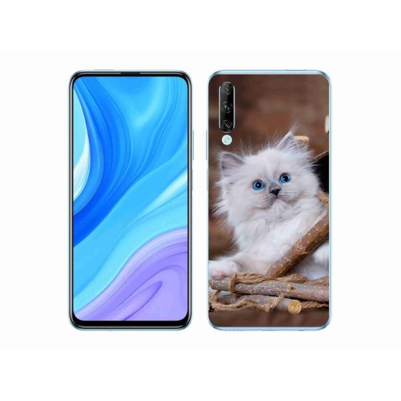 Gélový kryt mmCase na mobil Huawei P Smart Pro (2019) - biele mačiatko