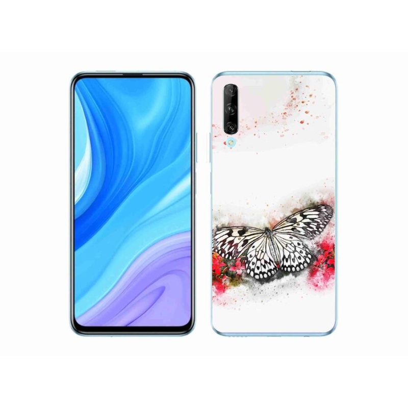 Gélový kryt mmCase na mobil Huawei P Smart Pro (2019) - čiernobiely motýľ