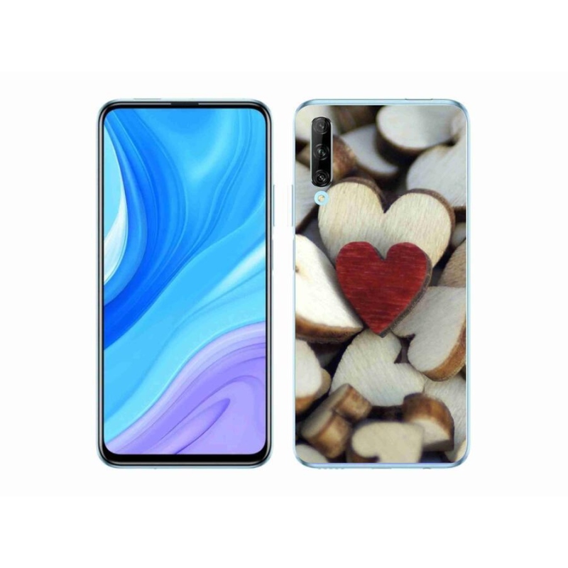 Gélový kryt mmCase na mobil Huawei P Smart Pro (2019) - gravírované červené srdce