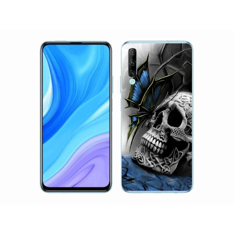 Gélový kryt mmCase na mobil Huawei P Smart Pro (2019) - motýľ a lebka