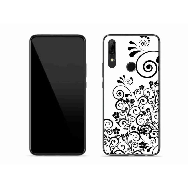 Gélový kryt mmCase na mobil Huawei P Smart Z - čiernobiele kvetinové vzory