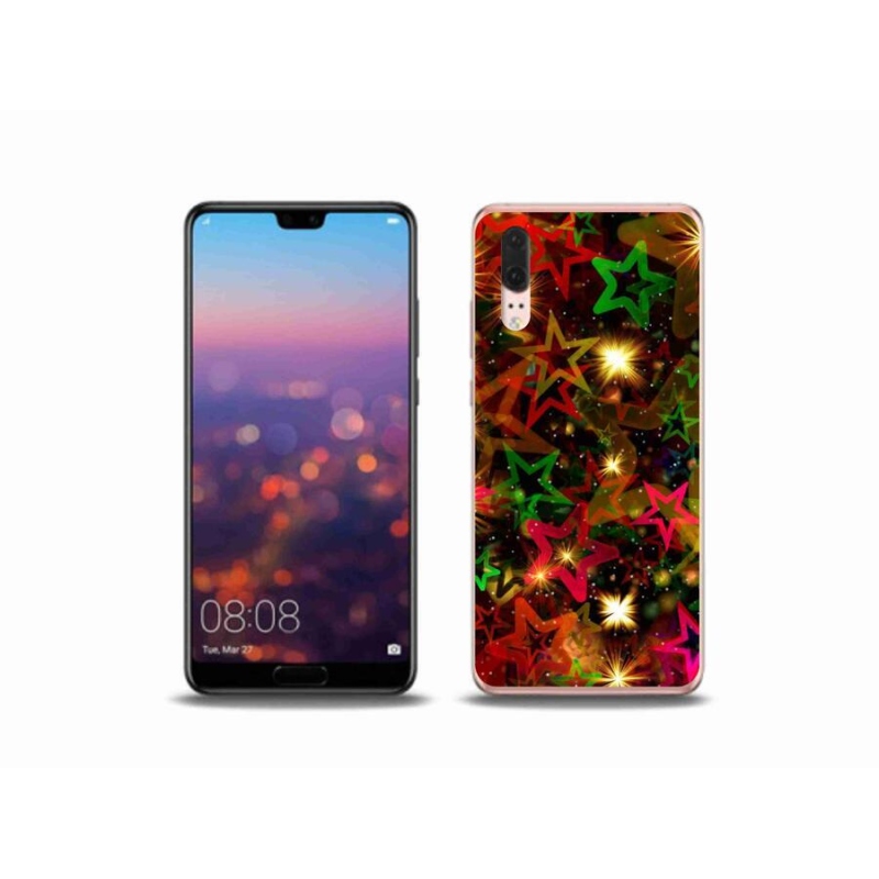 Gélový kryt mmCase na mobil Huawei P20 - farebné hviezdičky