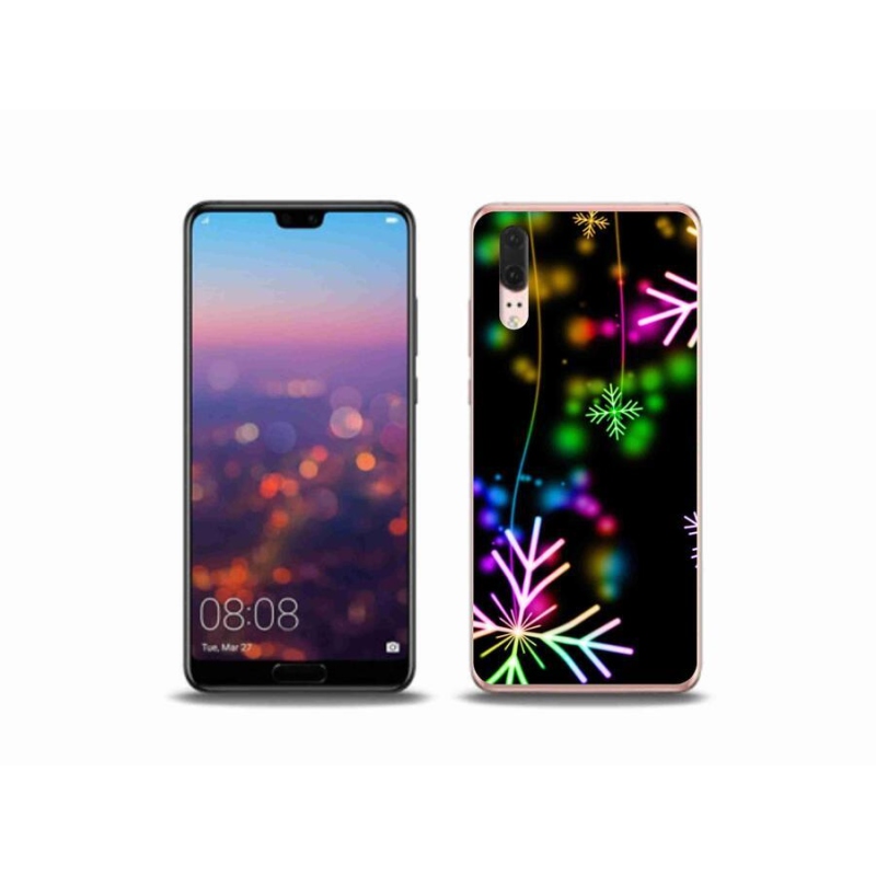 Gélový kryt mmCase na mobil Huawei P20 - farebné vločky