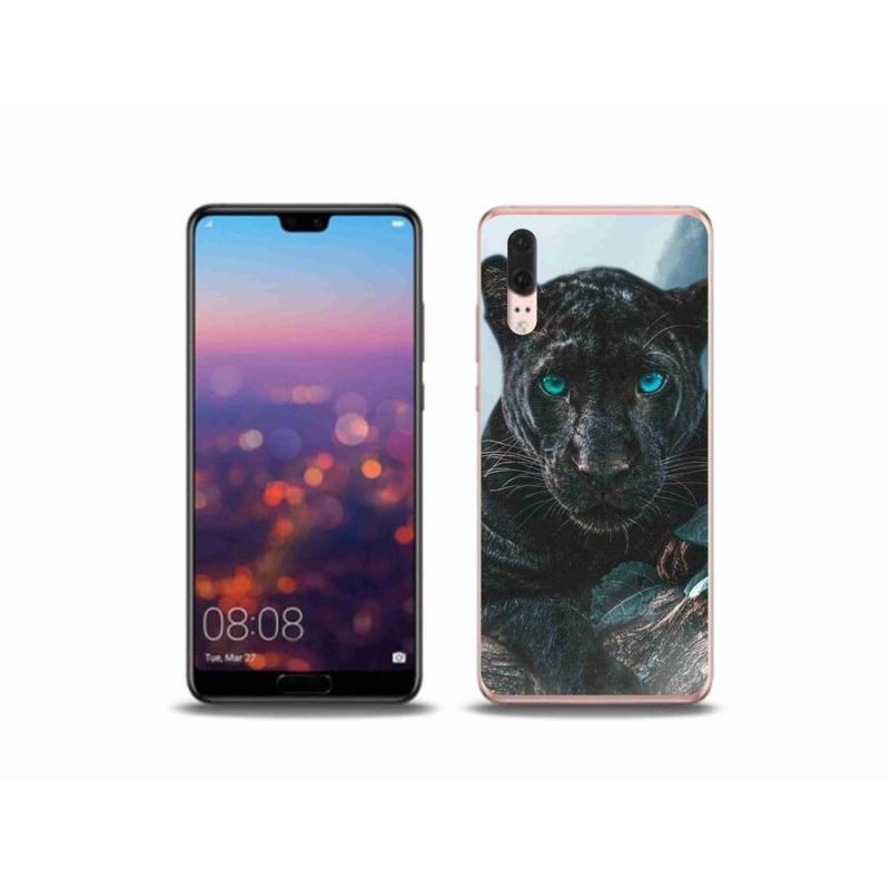 Gélový kryt mmCase na mobil Huawei P20 - čierny panter