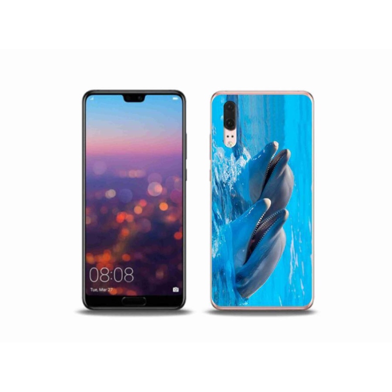 Gélový kryt mmCase na mobil Huawei P20 - delfíny