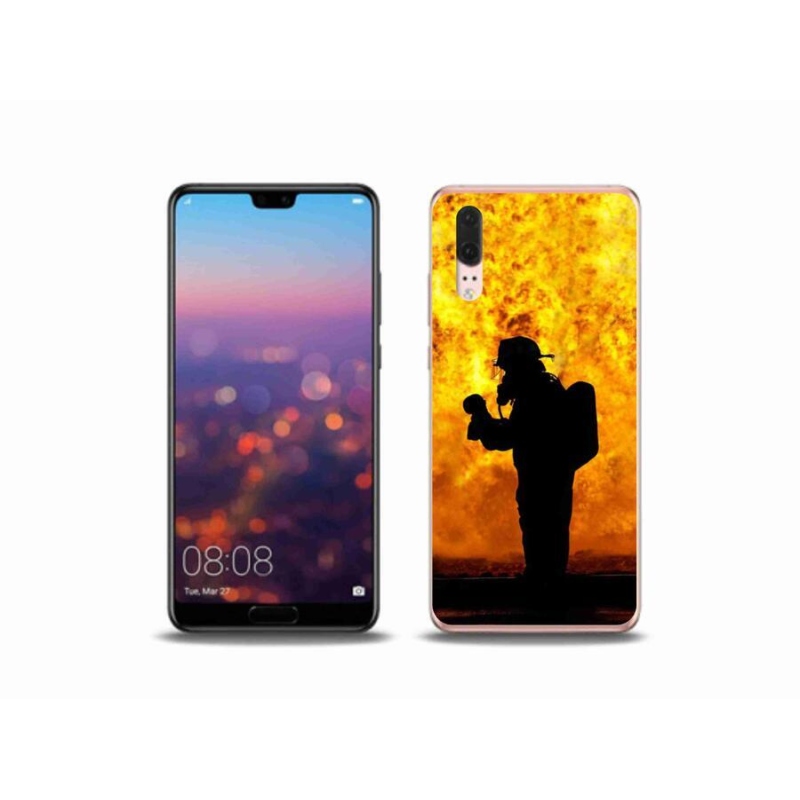 Gélový kryt mmCase na mobil Huawei P20 - hasič