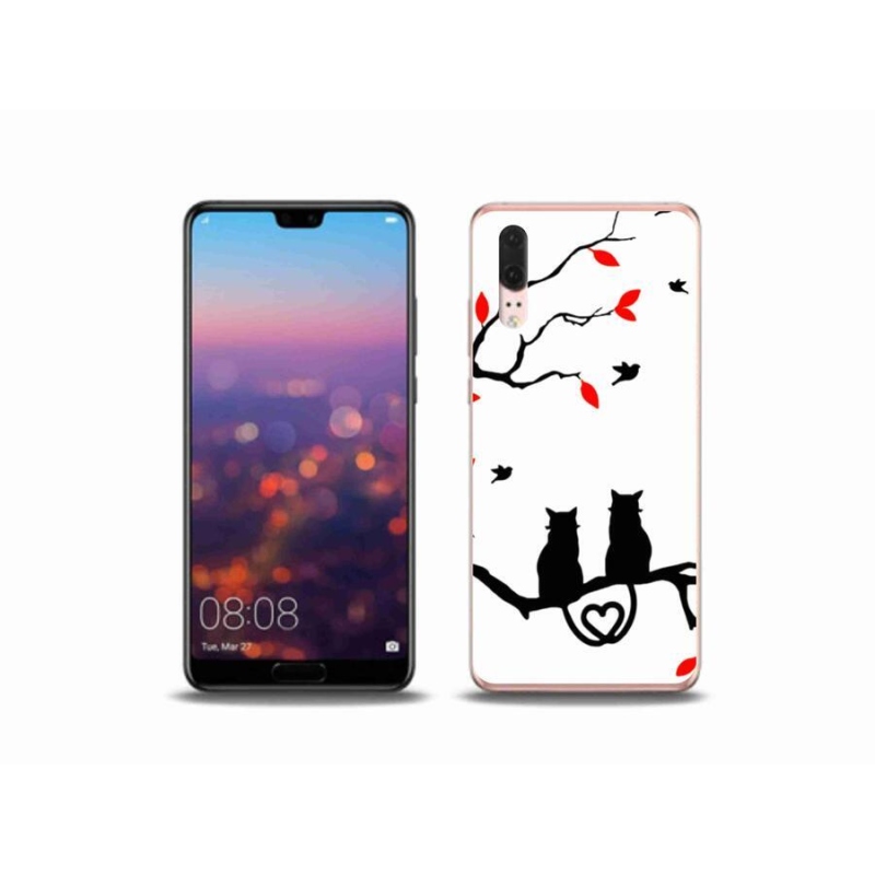 Gélový kryt mmCase na mobil Huawei P20 - mačací láska