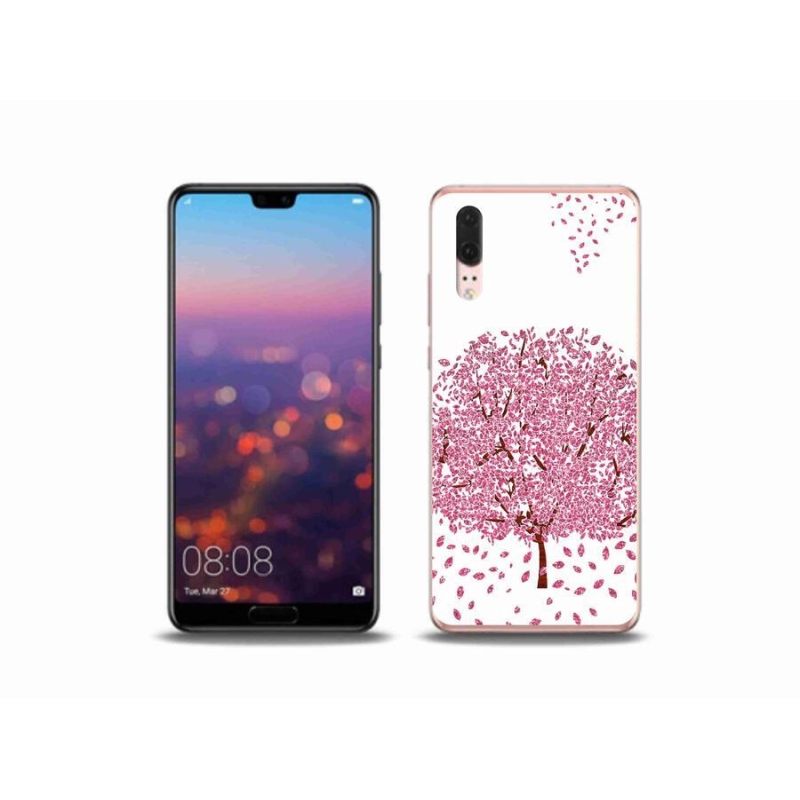 Gélový kryt mmCase na mobil Huawei P20 - kreslený strom s listami