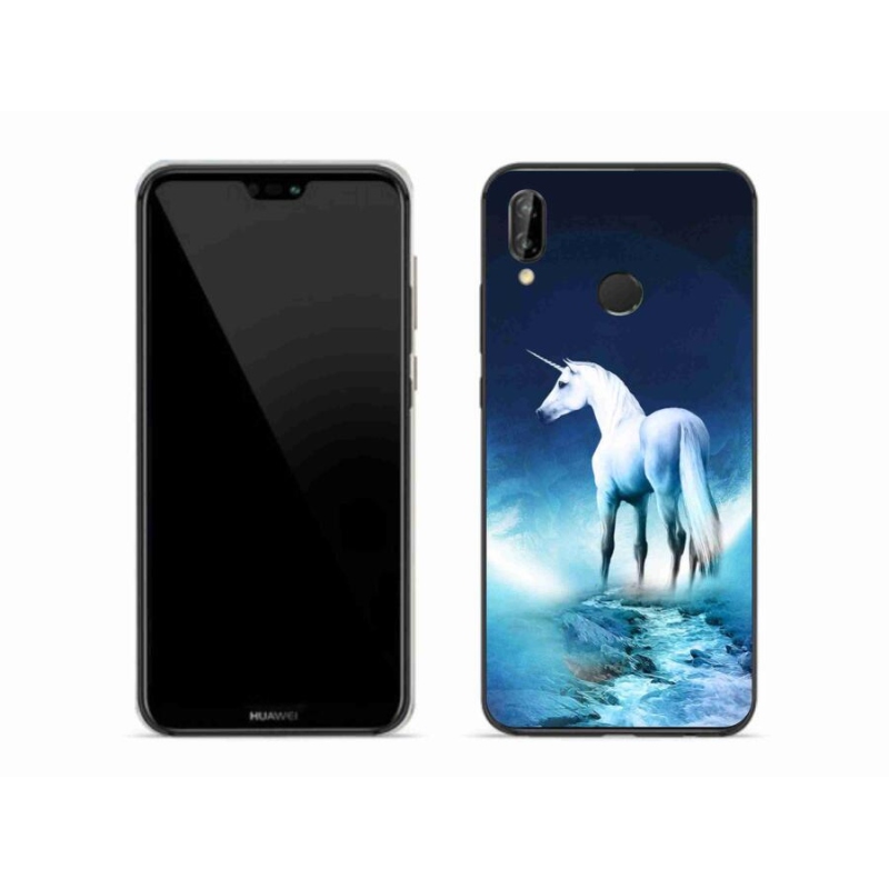 Gélový kryt mmCase na mobil Huawei P20 Lite - biely jednorožec