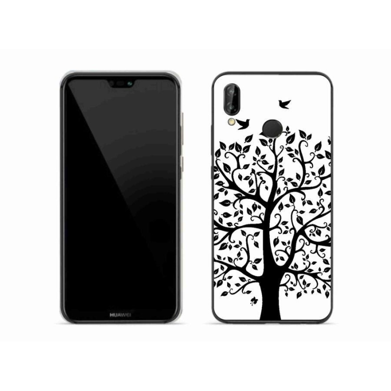 Gélový kryt mmCase na mobil Huawei P20 Lite - čiernobiely strom
