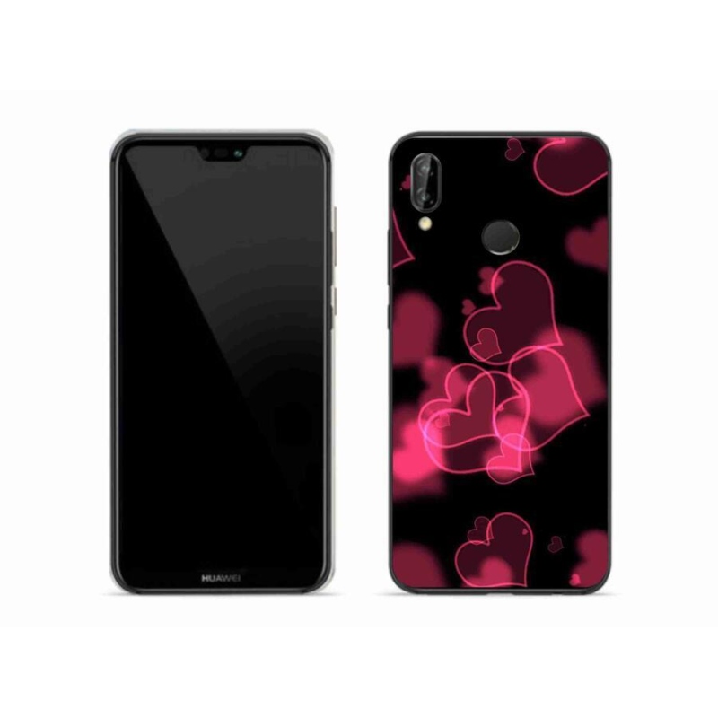 Gélový kryt mmCase na mobil Huawei P20 Lite - červené srdiečka