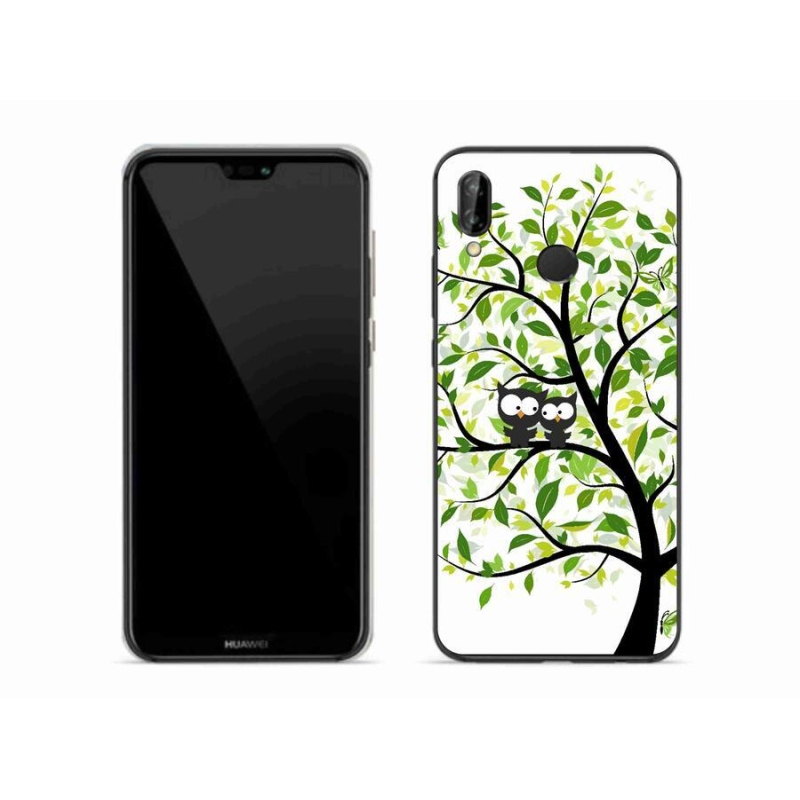Gélový kryt mmCase na mobil Huawei P20 Lite - malej sovy na strome