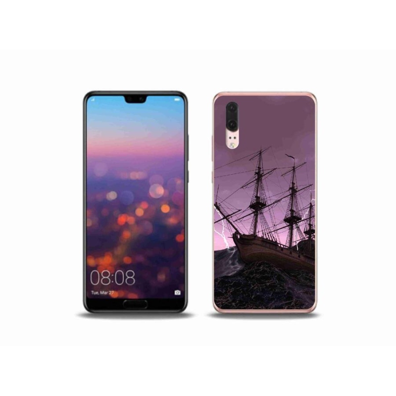 Gélový kryt mmCase na mobil Huawei P20 - loď v búrke